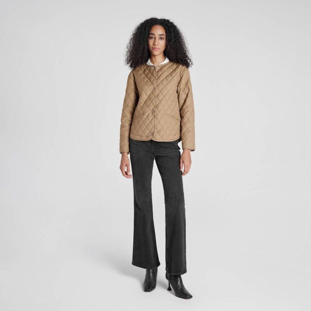 Women's Quilted Jacket - A New Day Khaki L - Picture 3 of 6